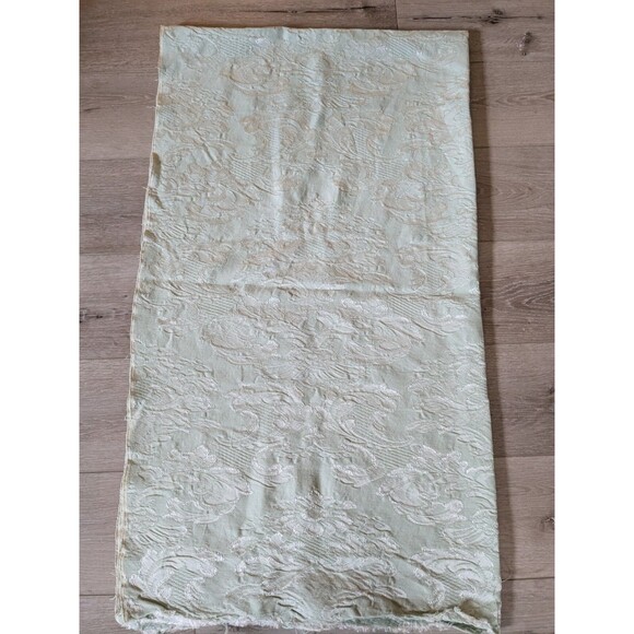 2 Yards Pale Green Jacquard Damask Drapery Decor Fabric 46'' - Picture 2 of 5